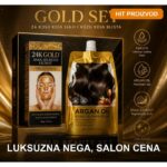 24K Gold Beauty Set – Zlatna Peel-Off Maska za Lice + Argan Keratin Maska za Kosu