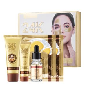24K Zlatni Set za Negu Lica – Serum, Čistač, Peel-Off Maska i Maska za Oči - 24K Zlatni Set Za Negu Lica 2.Jpg