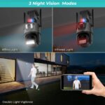 Sigurnosna Dual Kamera za Video Nadzor Sa AI Detekcijom i sirenom 4k 8x zoom - slika 7