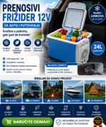 Prenosivi Frižider 12V i GREJAC ZA HRANU I PIĆE 7.5L
