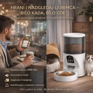 Automatksa hranilica sa kamerom za ljubimce - slika 2