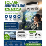 Solarni Auto Ventilator sa 3 Glave – Svež vazduh u autu, čak i dok ste parkirani! ☀️🚗