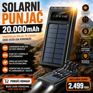 Solarni punjač za telefon 20000mAh