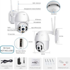 IP WiFi PTZ kamera spoljna 360 vodootporna 1080P dve antene - slika 2