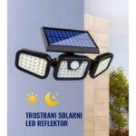 Solarni LED Reflektor sa Senzorom Pokreta i 3 Rotirajuće Glave – Maksimalno Osvetljenje Bez Troškova Struje! - Solarni Reflektor Sa Tri Panela Glavna.Jpg