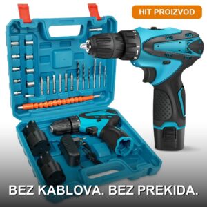 MiniPro 12V Bežična Aku Bušilica sa Brushless Motorom i 2 Punjive Baterije