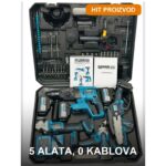 Aku set alata 5 u 1 sa punjivim baterijama — kompletan set za dom i radionicu