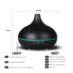 Aroma Difuzer 400ml – Ultrazvučni Ovlaživač i Osveživač Vazduha za Dom i Kancelariju - Aroma Difuzer Za Dom 3.Webp