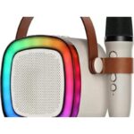 Bluetooth zvučnik sa bežičnim mikrofonom — jak zvuk u kompaktnom kućištu - Bluetooth Zvucnik Sa Mikrofonom Detalj.Jpg