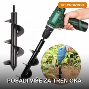 Burgija za zemlju za bušilicu — spiralna burgija za sadnju biljaka i lukovica