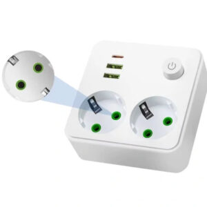 Dupla Utičnica sa 2 USB-A i 1 USB-C Portom – EU Utikač