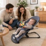 LullyBebe Ergonomska Njihalica za Bebe 0-24 Meseca — Bez Baterija - Ergonomska Njihalica Za Bebe Lullybebe Mekana Tkanina.Jpg