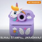 Fotoaparat za decu jednorog sa štampačem slika — ljubičasti
