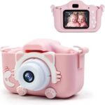 Fotoaparat za Decu Roze sa Ušima — Dvostruka Kamera, Ekran 2 inča, Igrice - Fotoaparat Za Decu Roze Sa Usima Slika 4.Jpg