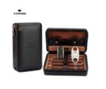 COHIBA Kožni Humidor Set za Putovanje – Španска Kedrovina, Crna/Braon - Humidor Kutija Set Za Putovanje 1.Jpg