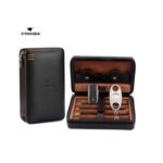 COHIBA Kožni Humidor Set za Putovanje – Španska Kedrovina, Crna/Braon - Humidor Kutija Set Za Putovanje 1.Jpg