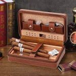 COHIBA Kožni Humidor Set za Putovanje – Španска Kedrovina, Crna/Braon - Humidor Kutija Set Za Putovanje 3.Jpg