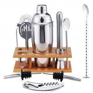 Koktel Set od Inox – Komplet za Pravljenje Koktela sa Bambusovim Postoljem - Koktel Set Od Inox 2.Jpg