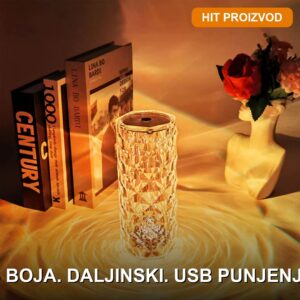 Kristal lampa sa 16 RGB boja i daljinskim upravljačem