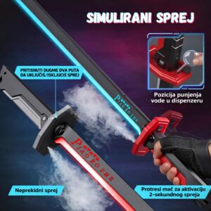 LED Katana sa Maglenim Efektom – Svetleći Neon Mač 80 cm - Led Katana Magleni Efekat Detalj Ostrice.Jpg