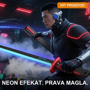 LED Katana sa Maglenim Efektom – Svetleći Neon Mač 80 cm