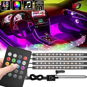 Magična LED Svetla za Auto Enterijer – Set 4 Trake sa Daljinskim
