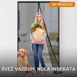 Magnetni komarnik za vrata sa automatskim zatvaranjem — univerzalne dimenzije