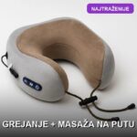 Masažer za vrat u obliku slova U sa grejanjem i memorijskom penom