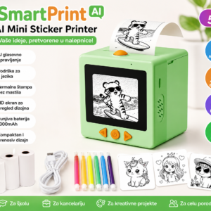 SmartPrint AI Mini Termalni Štampač Nalepnica – Prenosivi sa HD Ekranom