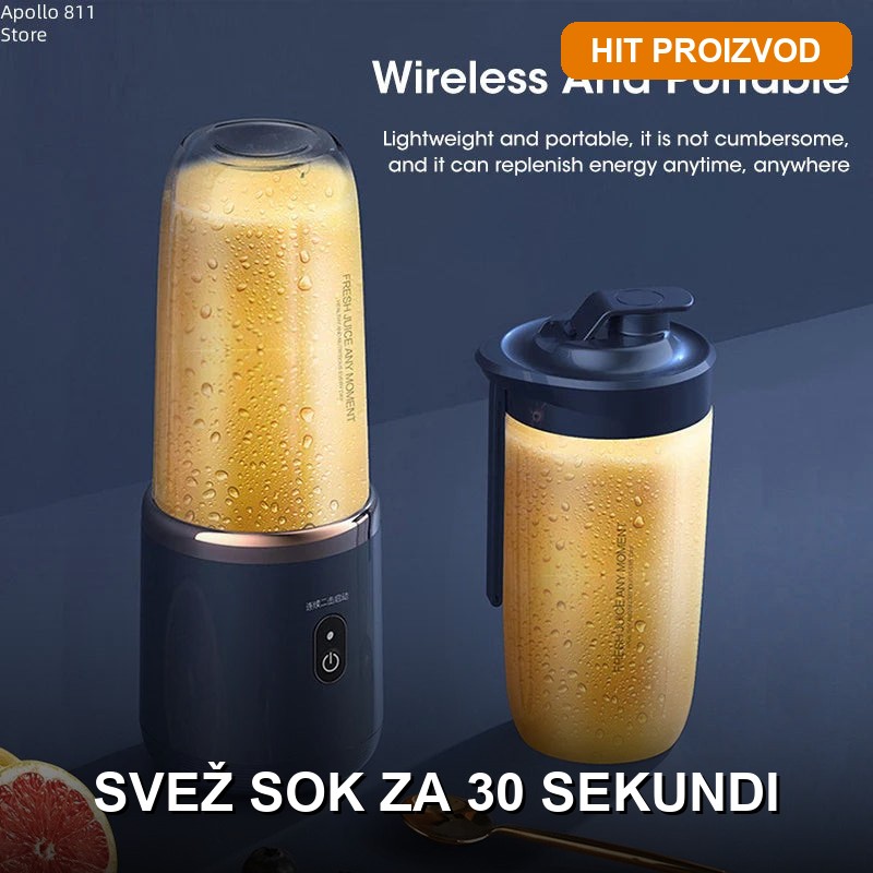 prenosivi-blender-sokovnik-usb-glavna.jpg 2 u 1 Prenosivi Blender Sokovnik na USB Punjenje — Svež Sok Bilo Gde