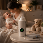 Prenosni USB Grejač za Flašice sa LCD Ekranom – Toplo Mleko za Bebe - prednja strana