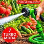 7U1 FLEX Turbo Rastegljivo Crevo za Baštu – 22,5 m sa 7 Modova Prskanja