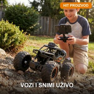 RC Džip na daljinski sa HD kamerom i live prenosom – ABS + metal suspenzija