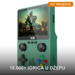 Retro džepna konzola X6 sa 10.000+ igrica i 11 emulatora — 3.5 inča ekran