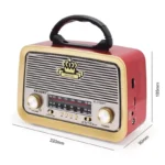 Retro Radio Bluetooth Zvučnik sa FM, USB, SD i MP3 – Cmik MK-111BT - Retro Radio Bluetooth Zvucnik 4.Webp