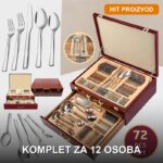 Set Pribora za Jelo 72 Dela – Escajg za 12 Osoba od Nerđajućeg Čelika