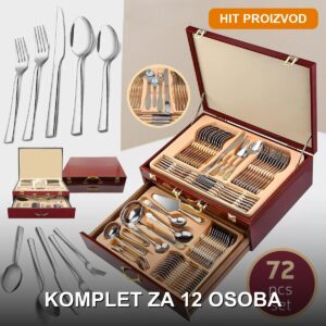 Set Pribora za Jelo 72 Dela – Escajg za 12 Osoba od Nerđajućeg Čelika