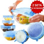 Silikonski Poklopci za Hranu – Set od 12 Rastegljivih Poklopaca - prednja strana