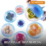 Silikonski poklopci za svežu hranu - set 6 komada različitih veličina