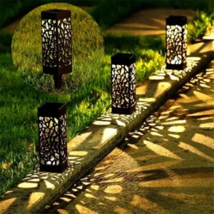 Solarne Dekorativne Lampe za Baštu – SET 4 komada, Retro Dizajn