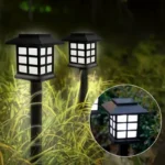 Solarne Lampe Kućice Bele – Set od 4 Komada za Baštu i Terasu