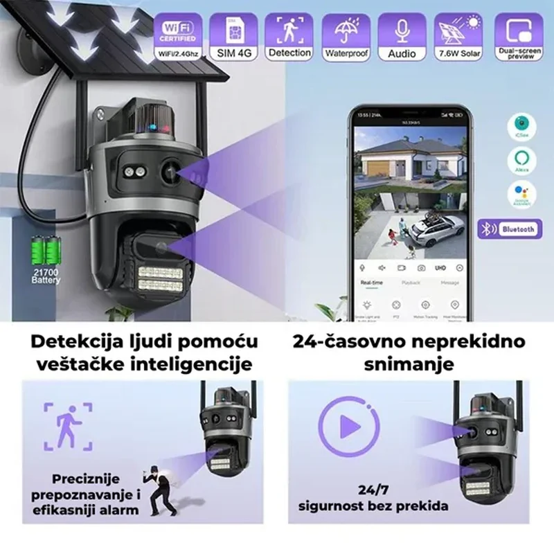 Solarna 4G i WiFi kamera solarna 4G kamera - prednja strana