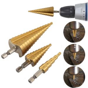 Stepenaste Burgije HSS Set 3 Komada – Bušenje Metala, Aluminijuma i Drveta (4–32mm) - Stepenaste Burgije Set 1.Jpg