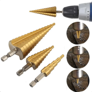 Stepenaste Burgije HSS Set 3 Kom – Bušenje Metala i Drveta do 32mm - Stepenaste Burgije Set 2.Png