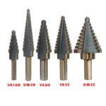 Stepenaste Burgije (Jelkice) – Set 5 Komada za Drvo, Lim i Plastiku - Stepenaste Burgije Set 3 1.Png