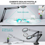 Stona LED Lampa sa Lupom 8x — 72 LED, 3 Režima Svetla, USB - Stona Led Lampa Sa Lupom 3.Png