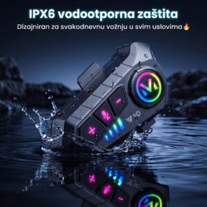 V10 Pro Intercom Bluetooth Slušalica za Kacigu — 32h Baterija, IPX6 Zaštita - V10 Pro Intercom Montaza Na Kacigi.Jpg
