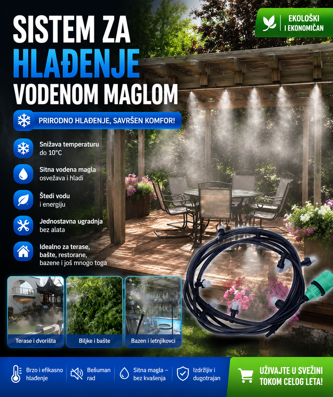 vodena magla za reklamu Vodena Magla - Sistem za hlađenje