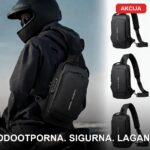 Vodootporna torbica sa zaštitnom bravom — lagana, prostrana, crna