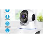 WiFi Kamera sa Rotirajućom Glavom i Tri Antene – Full HD 1080p za Unutrašnji Nadzor - Wifi Kamera Montaza Zid Polica Upotreba.Jpg